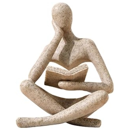 Meditative Reader Abstract Figurine | Contemplation Sculpture